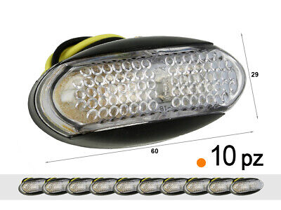 10 Pezzi Fanali Laterali Led 24V 12V Arancione Per Luce Ingombro Cortesia Targa