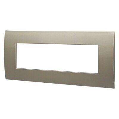 ETTROIT Placca Plastica Serie Venus 7P Colore Titanio Compatibile Con Vimar
