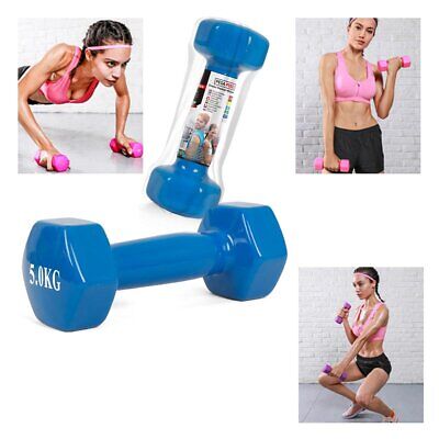 Ghisa Manubrio per Palestra Ricoperto di Gomma 5 Kg <ul><li>Manubri Rivestiti