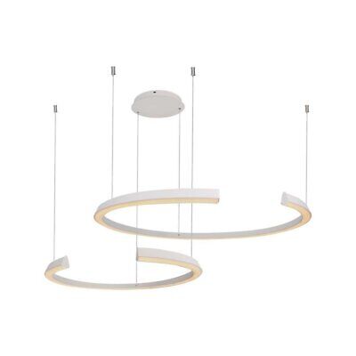 Lampadario LED a Sospensione 48W 5150lm Doppia Mezzaluna Bianco 4000K