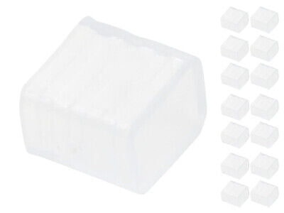 15 Gommini PVC Termine Per Chiusure Striscia Led Impermeabile Passo 10mm