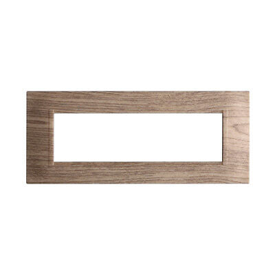 ETTROIT Placca Plastica Quadrata Serie Space 7P Colore Legno Scuro Compatibile
