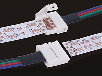 4 Pezzi Connettore 10mm Per Chiudere Striscia Led Smd RGB 5050 Senza Saldare