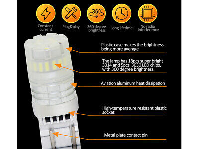 Lampada Led T20 7443 7440 Canbus Bianco 12V No Polarita IP67 Illuminazione 360