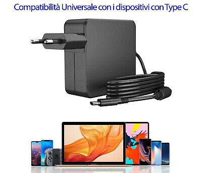 Alimentatore Universale USB C 65W <ul><li>Alimentatore USB-C compatibile con
