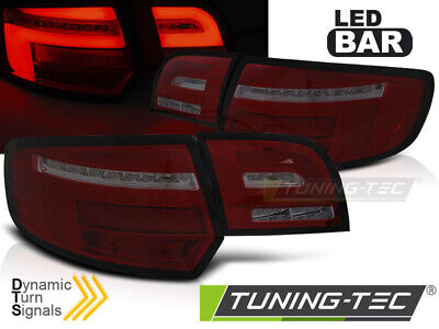 LED BAR TAIL LIGHTS RED SMOKE SEQ fits A3 8P 5D 03-08