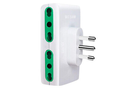 Adattatore Quadruplo Spina Grossa 16A Con 4 Prese Bipasso 10/16A Bianco Extrast