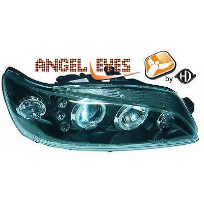 Coppia Fari Fanali Anteriori Tuning 306 97-01 neri con anelli ANGEL EYES