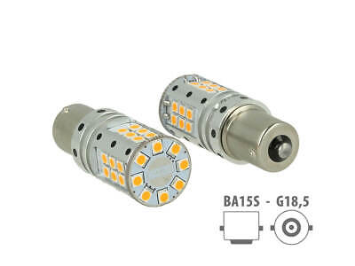 Lampada Led 1156 BA15S P21W Canbus 12V 25W Reale Arancione Per Frecce No Errore