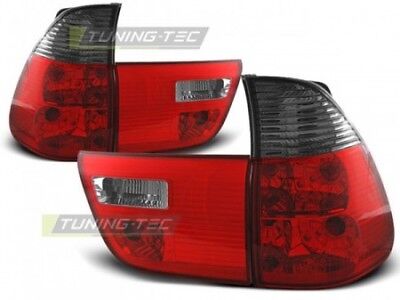 Coppia Set Fari Fanali posteriori 4 pezzi Tuning X5 E53 1999-2006 Fumè Rosso