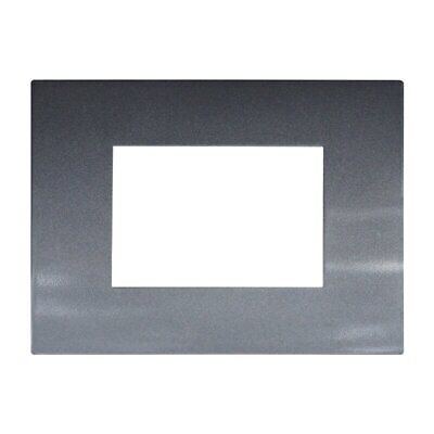 ETTROIT Placca Plastica Serie Venus 3P Colore Acciaio Scuro Compatibile Con