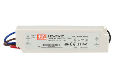 Alimentatore Trasformatore CV MeanWell LPV-35-12 12V 35W 3A Impermeabile IP67