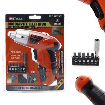 Cacciavite Elettrico Avvitatore a Batteria Velocita 200r/min Con Luce Led