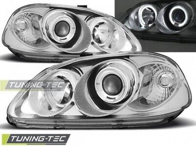 Coppia Fari Fanali Anteriori Tuning CIVIC 09.95-02.99 EK ANGEL EYES cromo
