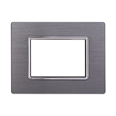 ETTROIT Placca In Alluminio Serie Space 3P Colore Silver Compatibile Con