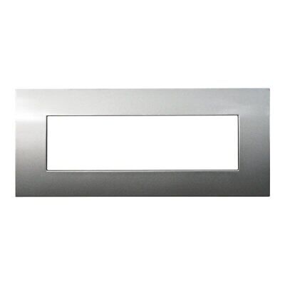 ETTROIT Placca Plastica Serie Venus 7P Colore Titanio Compatibile Con Vimar