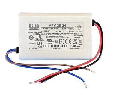 MeanWell APV-25-24 Alimentatore 25W 24V 1,05A IP30 Input 220V e 110V