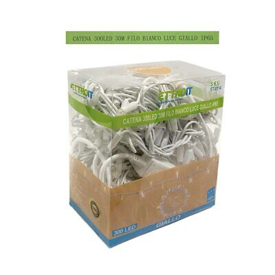 Catena Luminosa di Luci Led IP65 30 Metri Con 300 Filo Bianco Luce Caldo Giallo