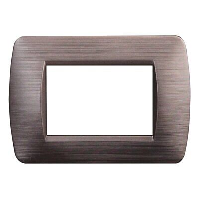 ETTROIT Placca Plastica Serie Space 3P Colore Bronzo Satinato Compatibile Con
