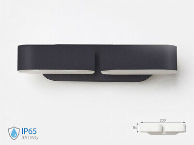 Applique Lampada LED da Muro Ovale 12W 3000K Carcassa Nera con Doppia Testa