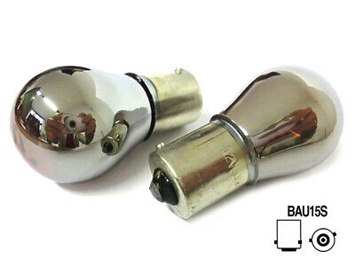 Blister 2 Lampade Invisibile Cromato S25 PY21W BAU15S 12V 21W Per Frecce Auto