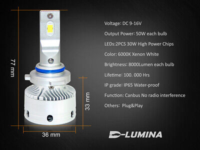 Kit Full Led HB4 9006 12V 50W 8000 Lumen Canbus All In One IP65 Dissipazione a