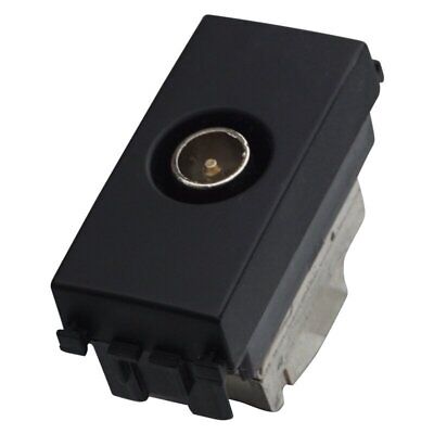 ETTROIT Connettore Presa TV Passante Maschio Colore Nero Compatibile Con Vimar
