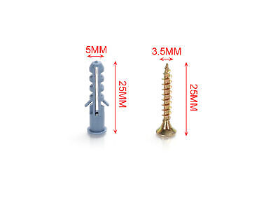 Kit 20 pcs Tasselli &Oslash;5x25mm Con Viti 3,5x25mm <ul><li>Kit Ø5x25mm