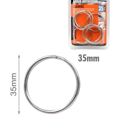 Kit 6 Pezzi Anello Portachiavi in Metallo 35 millimetri <ul><li>Organizza
