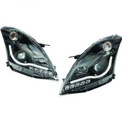 Coppia Set fari anteriori TUNING SWIFT 10-13 neri DRL LED DAYLINE TUBELIGHT