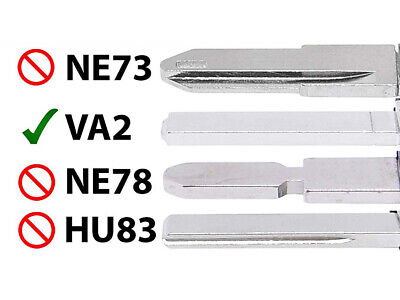 Guscio Chiave Telecomando 2 Tasti Con Lama VA2 Batteria Su Circuito Senza