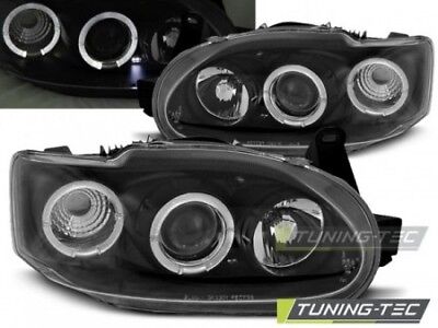 Coppia Fari Fanali Anteriori Tuning ESCORT MK7 02.95-00 ANGEL EYES Nero