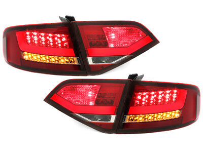 Coppia Fari Fanali Posteriori Tuning LED LTI A4 (B8 8K) 08-11 ROSSO BERLINA