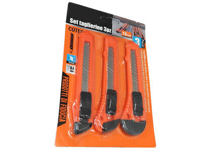 Kit 3 Taglierini Cutter 18mm Economico <ul><li>Kit Per Carta /