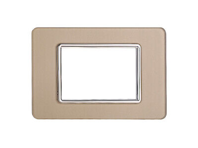 ETTROIT Placca In Vetro Serie Starlight 3P Colore Oro Compatibile Con Vimar