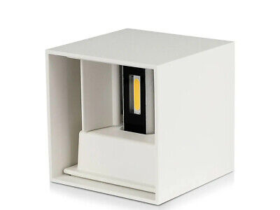 Applique Led Quadrata Da Parete 12W 3000K Carcassa Bianca IP54 Doppio