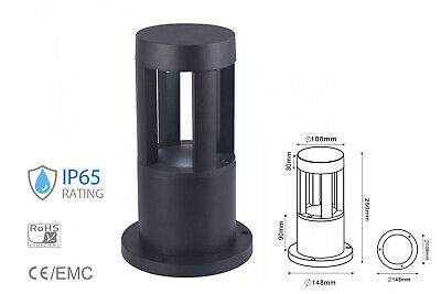 Lampada Led Da Terra 10W Per Giardino Altezza 250mm Freddo 6400K Carcassa Nera