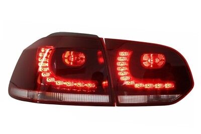 Coppia Fari Fanali Posteriori Tuning LED Golf VI 6 GTI GTD Look 2008-2012 ROSSI