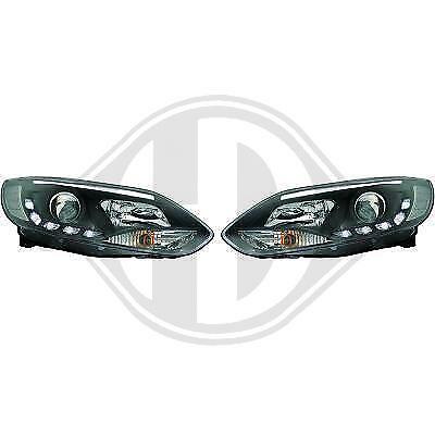 Coppia fari fanali anteriori TUNING FOCUS, 11-14 neri H7+H1 con motorino