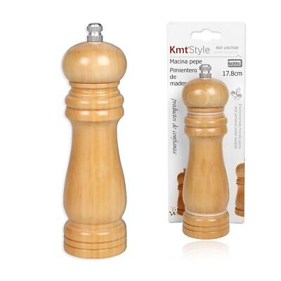 Macinapepe In Legno Macina Pepe e Sale Colore Beige 17,8cm <ul><li>Macinapepe