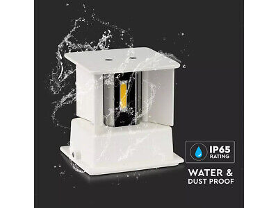 Applique Led Quadrata Da Parete 12W 3000K Carcassa Bianca IP54 Doppio