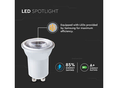 Lampadina Led GU10 Piccolo 35mm 2W Caldo 3000K 38 Gradi Satinata Chip Smd