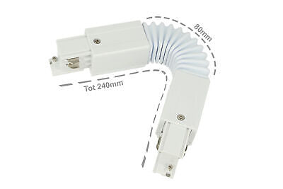 Connettore Giunto Curvabile Forma L Colore Bianco Per Barra Sistema Binario Tri