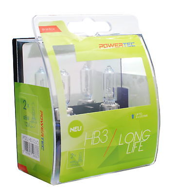 Coppia Lampade Lampadine Bulbi Alta durata Alogene Powertec Long Life HB3 12V