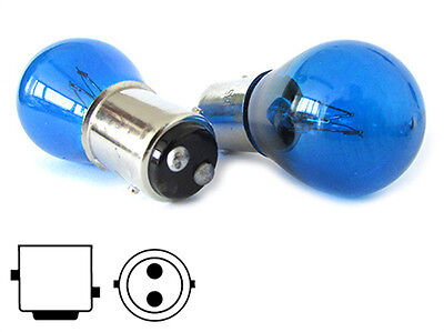 Coppia Lampadine Alogena P21/5W BAY15D 12V Diurna Posizione Stop blu azzurre