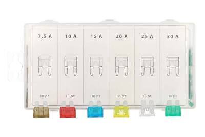 Kit 180 Fusibile Lama Lamellare Auto Moto Camper Barca Camion Quad 7.5A 10A 15A