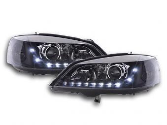 Coppia Fari Fanali Anteriori Tuning Dayline Luci Diurne G 98-03 nero