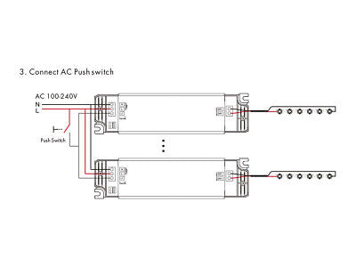 Led Driver CC Dimmerabile 25W Triac Dimmer + Pulsante Corrente Costante