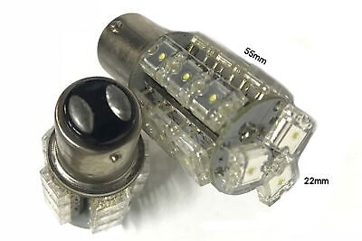 Coppia 2 Lampade Led BAY15D 1157 P21/5W Con 18 F5 Quadrato Colore Rosso 12V 3W