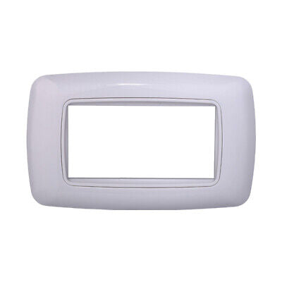 ETTROIT Placca Plastica Bombata Serie Space 4P Colore Bianco Completo